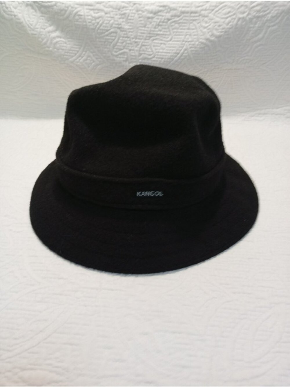 Kangol Wool Gaffer Trilby Hat Unisex L Black Classic Fedora Bucket Style Y2K
